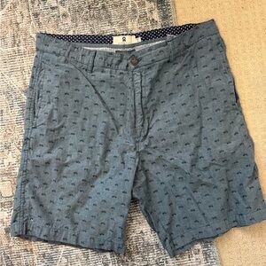 Steel & Jelly England - Blue Patterned Men Shorts Size 36